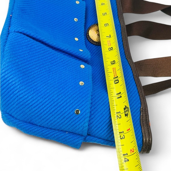 Bath And Body Works Blue Canvas Tote Bag Orange Interior HAS SOME STAINS!READ! - Picture 12 of 14